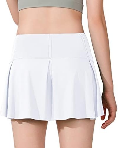 חצאית טניס של Husnainna לנשים נערות מיני חצאית גולף קפלים עם מותניים גבוהים עם ריצה אתלטית של מכנסיים