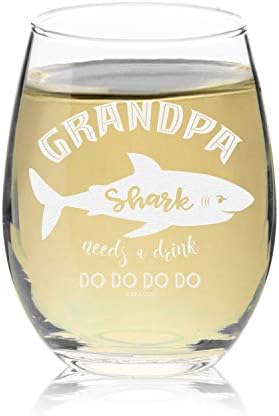 כריש Veracco סבא זקוק לשתייה כוס יין חסרת גזע מתנות כריש מצחיקות לאבא