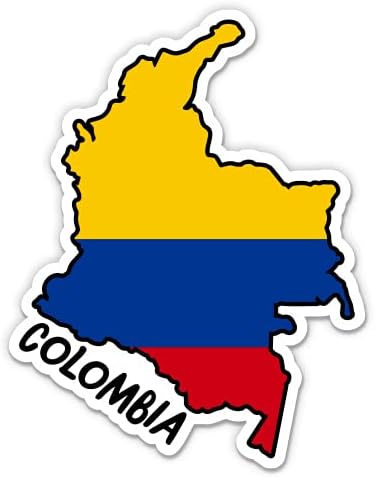 מפת קולומביה סקווידי עם דגל - מדבקות מדבקות ויניל לטלפון, מחשב נייד, בקבוק מים - 3