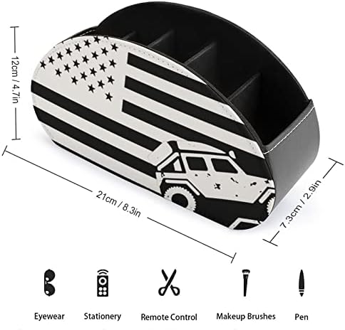 אמריקאי דגל מחוץ לכביש שלט רחוק תיבת אחסון רב תכליתי עור מפוצל טלוויזיה מרחוק מחזיק שולחן עבודה ארגונית