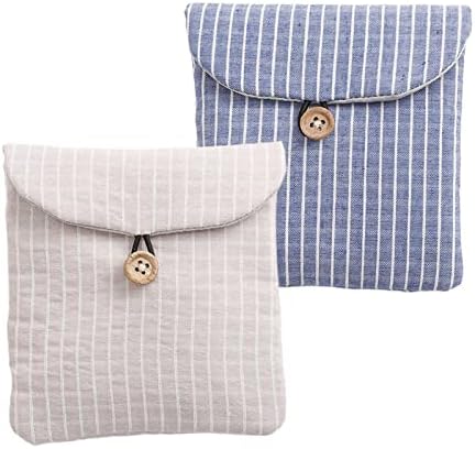 2 חבילות פסים תקופת תיק עם עץ כפתור מורנדי צבע מערכת מפית סניטרית אחסון תיק וסת מיני תיק לנערות נשים