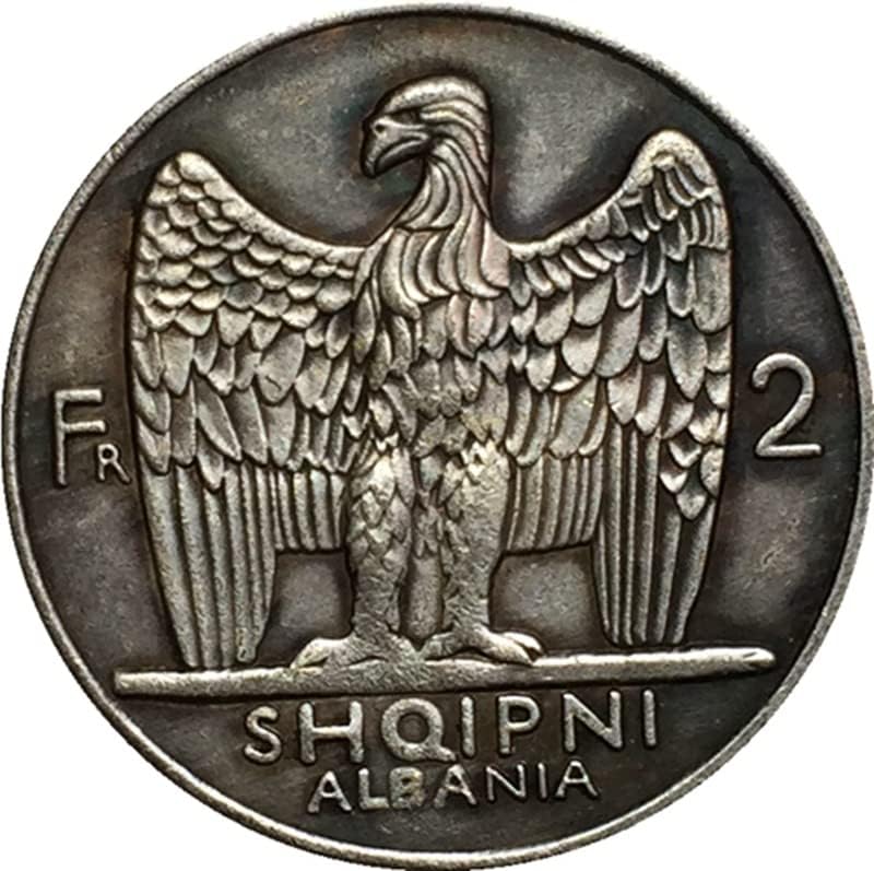 26 ממ טהור נחושת מכסף מצופה מכסף עתיק סילבר דולר מטבע אלבניה מטבע 1926 מלאכה