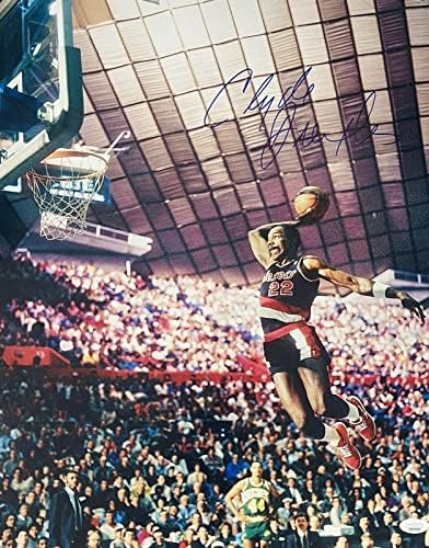 קלייד דרקסלר חתום על חתימה עם חתימה 16x20 צילום JSA Authen Portland Trail Blazers 8 - תמונות NBA עם
