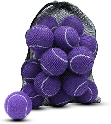 כדורי טניס ז ' וקצ ' ה, 18 חבילות אימון כדורי טניס כדורי אימון עם שקית רשת להובלה קלה, כדורי משחק לכלבים