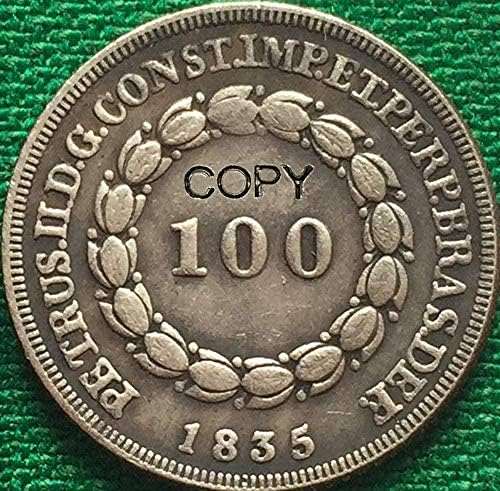 מטבע אתגר 1835 ברזיל 100 מטבעות רייס עותק לקולקציית מטבע עיצוב משרדים בחדר הבית
