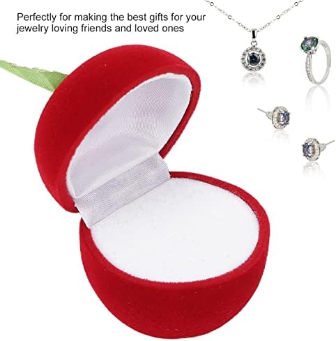 GFRGFH טבעת נוהרה קופסת מתנה אדומה בצורת תפוח עגילים ניידים טבעות טבעות תכשיטים מארז אחסון לשרשראות,