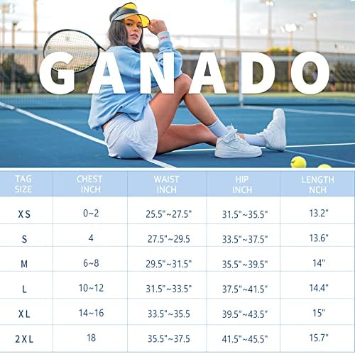 גנאדו טניס חצאיות לחצאיות לנשים עם 4 כיסים חצאית גולף קפלים חצאית ספורט ספורט ספורט ספורטיבית גבוהה.