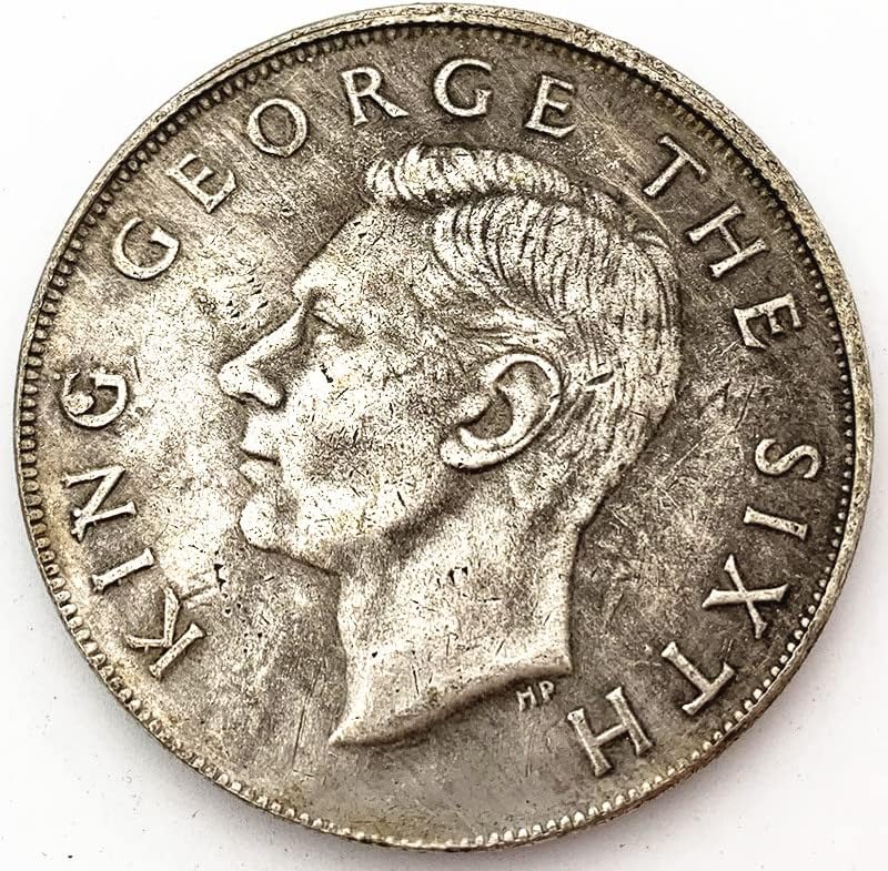 ניו זילנד אחורה חיטה אוזן דולר כסף 1949 קינג ג'ורג 'השישי מטבע כסף מטבע כסף עגול ברונזה מטבע ברונזה
