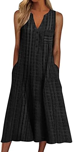 שמלות שמש שמש לנשים קז'ואל, שמלות MIDI לנשים שמלות מקסי של נשים קיץ שמלות רצועת ספגטי קיץ עם כיסים שמלת