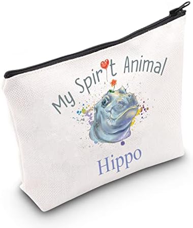 CMNIM HIPPOPOTAMUS מתנות עם נושא רוחי חיה היפופית תיק איפור HIPPOPOPOTAMUS רוכסן תיק כיס למתנות נערות