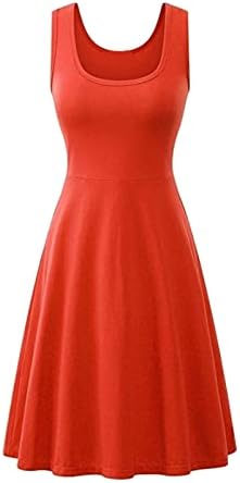 שמלת icodod שמלת נשים 2023 שמלת קיץ מזדמנת עם צוואר T ללא שרוולים נדנדה גדולה בצבע מוצק שמלת פרטיס מסורתית