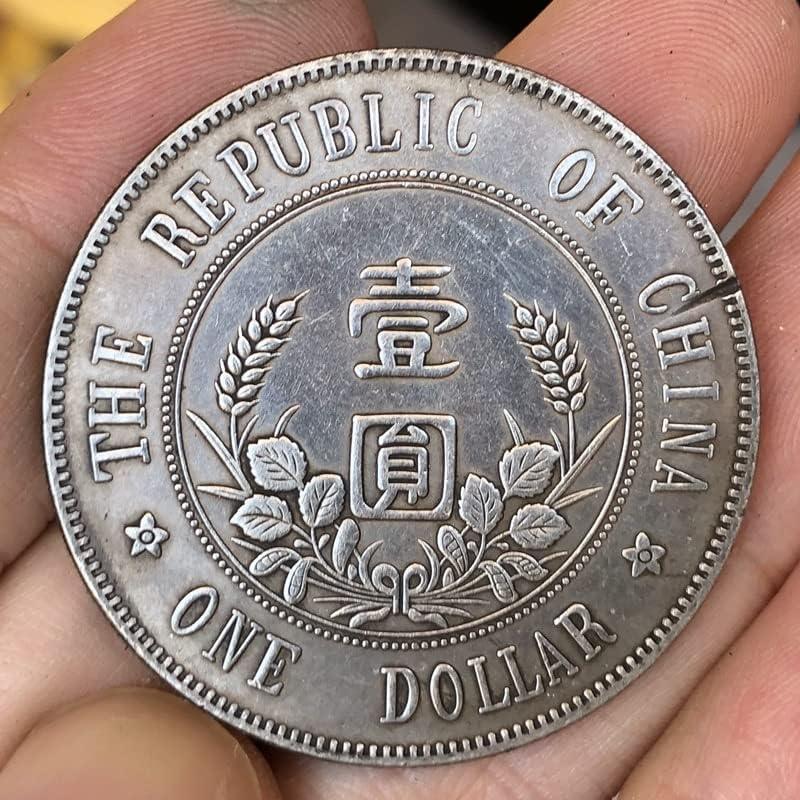מטבעות עתיקים דולר עתיק כסף סאן יאט-סן מטבעות זיכרון של הקמת הרפובליקה של סין אחת אוסף היד של יואן