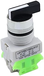PCGV LAY7 איפוס עצמי מתג כפתור ראש כפול ירוק אדום עם אור LA37 מתג ראש שטוח 22 ממ