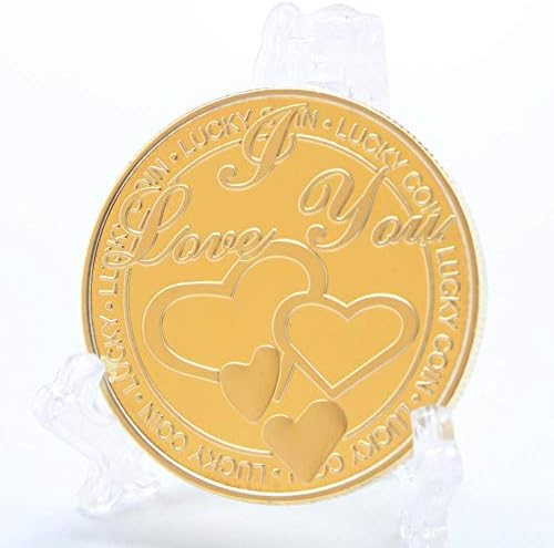 2019 אהבה בצורת לב מאכלית מטבעות זיכרון מצופה זהב מטבעות מטבעות מזל מטבעות בצורת לב מטבעות זיכרון תואמות