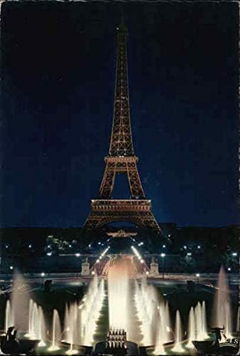 מגדל אייפל בלילה פריז, גלויה וינטג 'מקורית