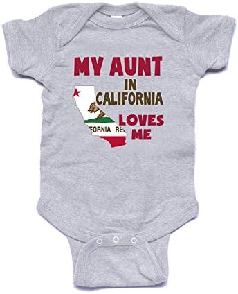 Nanycrafts התינוק שלי דודה שלי בקליפורניה אוהבת אותי בגד גוף, דודה שלי אוהבת אותי