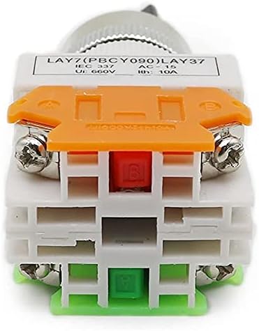 UNCASO LAY7 בורר מתג סיבוב כפתור כפתור 22 ממ 4 מסופי בורג 2 דרך קטנה בגודל קטן 2 מיקום/כיבוי LAY37 Y090