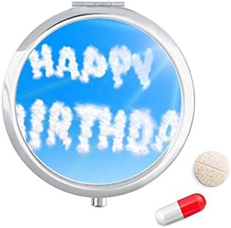 יום הולדת שמח כחול שמיים עננים גלולת מקרה כיס רפואת אחסון תיבת מיכל מתקן