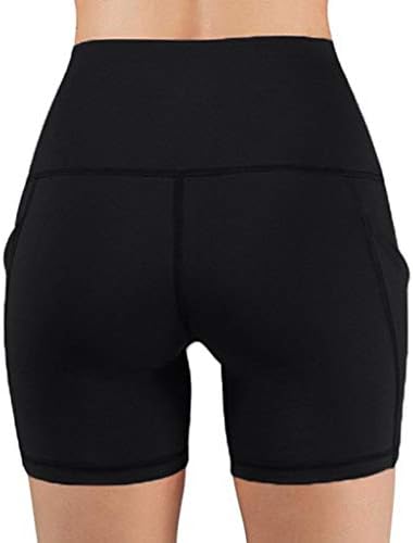 מנהונג ליידי מוצק פלוס פלוס מכנסי יוגה גודל מכנסי כיס מתיחה מכנסיים קצרים תחתונים תחתונים גבוהים מותניים