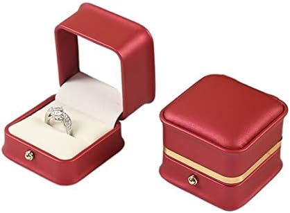 פחי אחסון מסגרת זהב אדומה מעור טבעת טבעת תליון צמיד מארגן ארגון תצוגת אחסון אריזת תכשיטים מארז