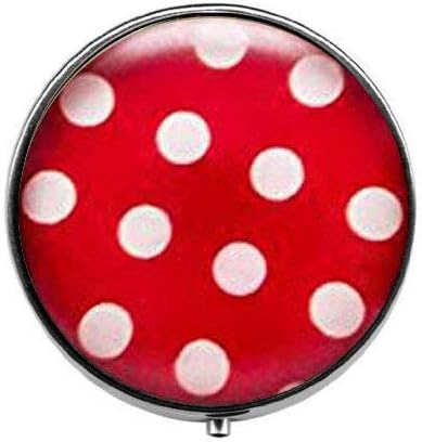 אדום פולקה נקודות - אדום לבן נקודות גלולת תיבה - קסם גלולת תיבה - זכוכית סוכריות תיבה