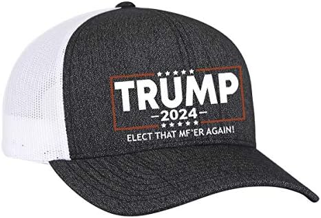 חברת טרנץ פלוגה פוליטית נבחרים כי Mf'er שוב טראמפ 2024 משאית רקומה רשת Snapback Hat כובע שחור